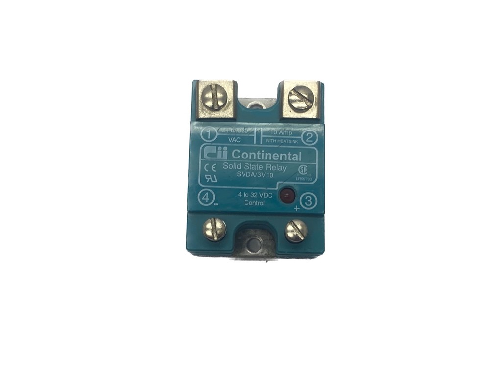 USED Continental 24-330VAC 4-32VDC 10A Solid State Relay SVDA/3V10
