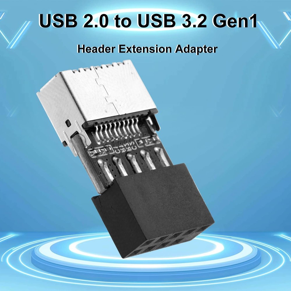 USB 2.0 to USB 3.2 Gen 1 Header Adapter Front Panel Connector Motherboard 9Pin t