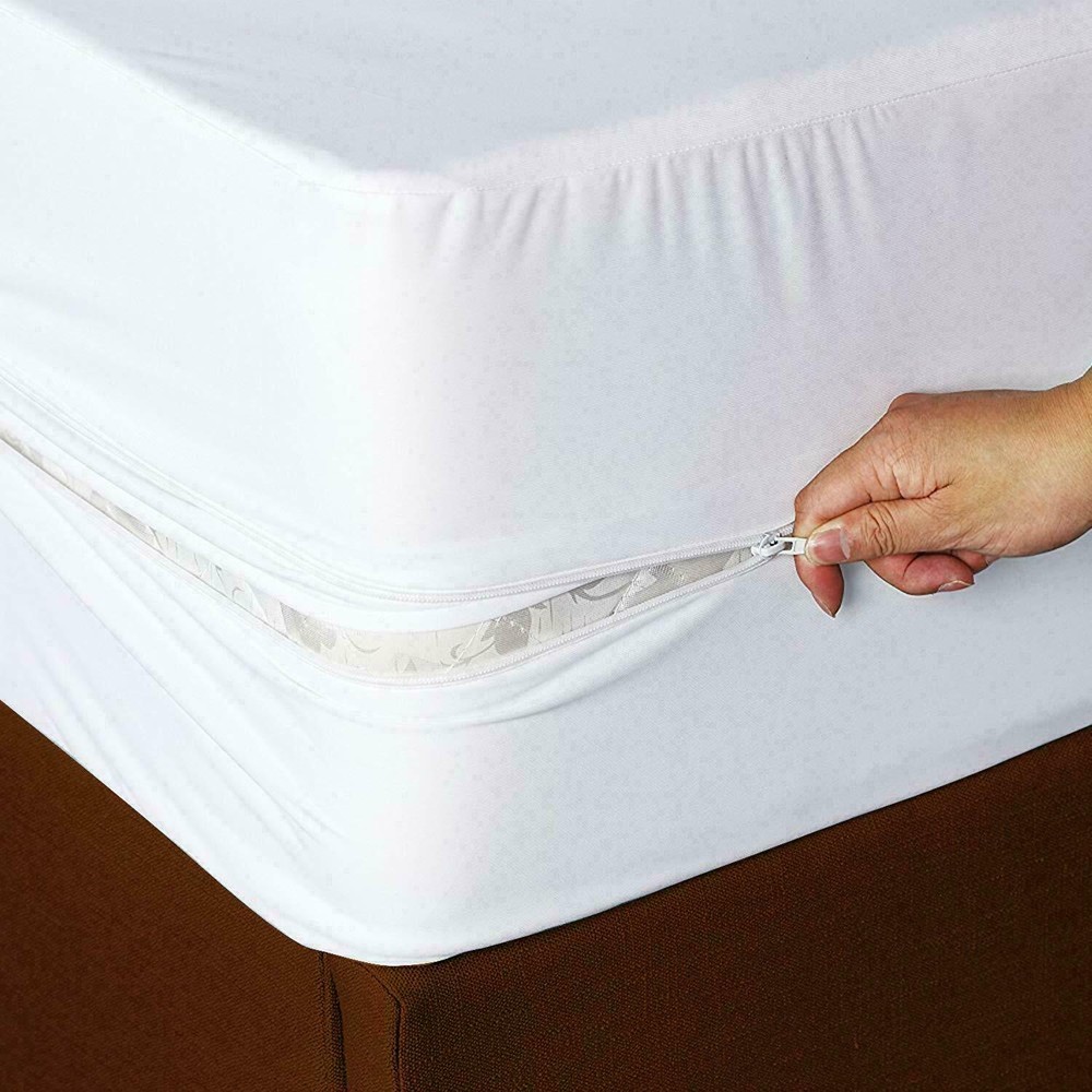 Matress Protector Box Spring Encasement Zippered Cover Pad Bed Bug Protection