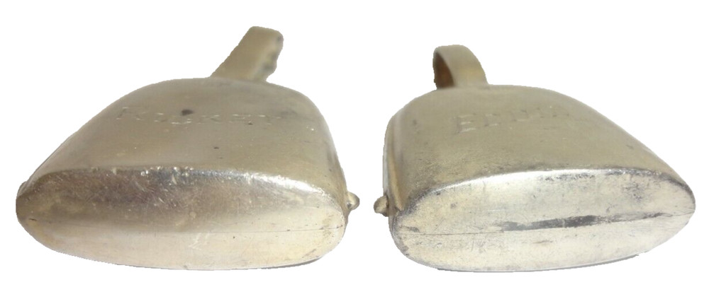 2 Vintage Sterling Silver Birth Record Rattles for Teether Rings - Rings Missing