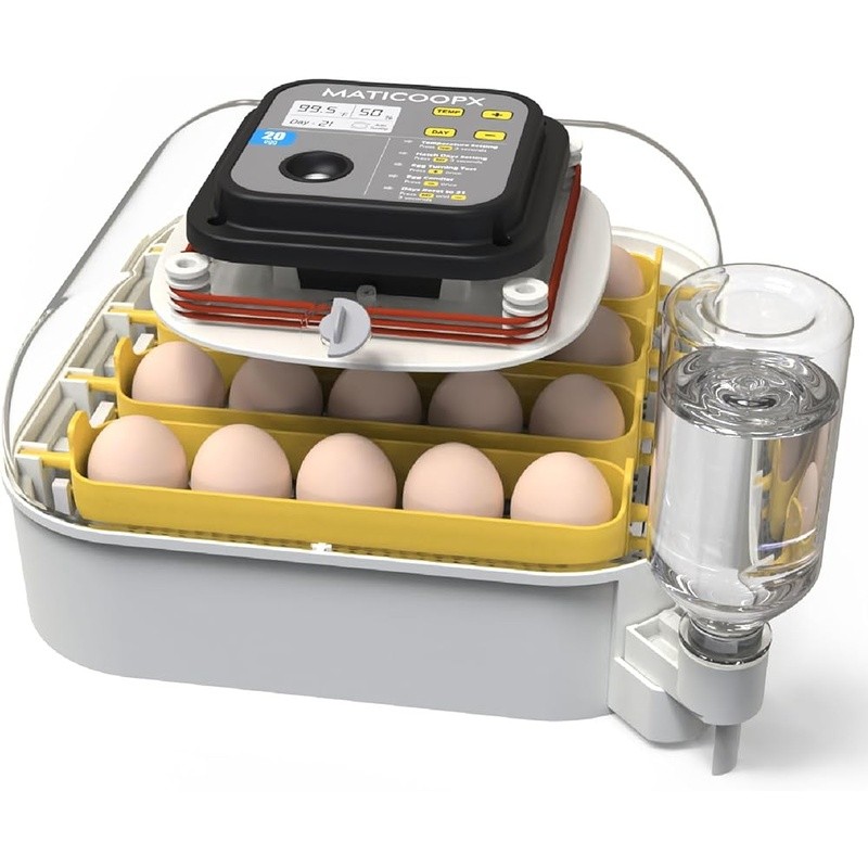20 Egg Incubator with Humidity Display Egg Candler Automatic Egg Turner