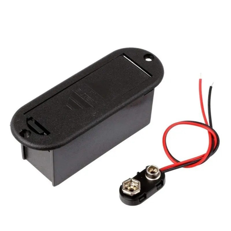 ABS Plastic 9V Battery Box Design for Guitar Electronics Push Button Access