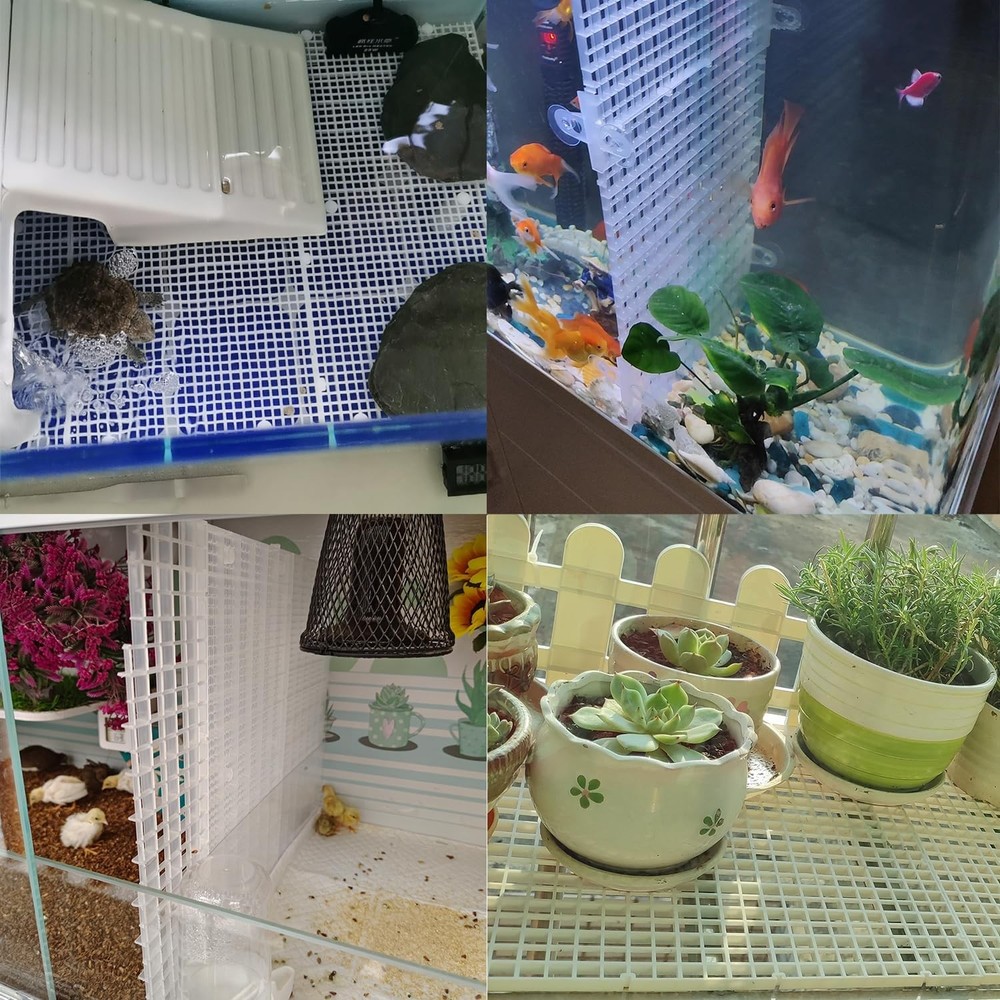 Plastic Aquarium Divider Grid, Egg Crate Filter Tray for Fish Tanks