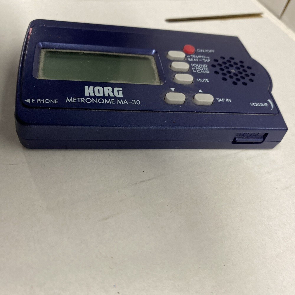 Korg MA-30 Compact Digital Pocket Metronome Blue - Tested - WORKING