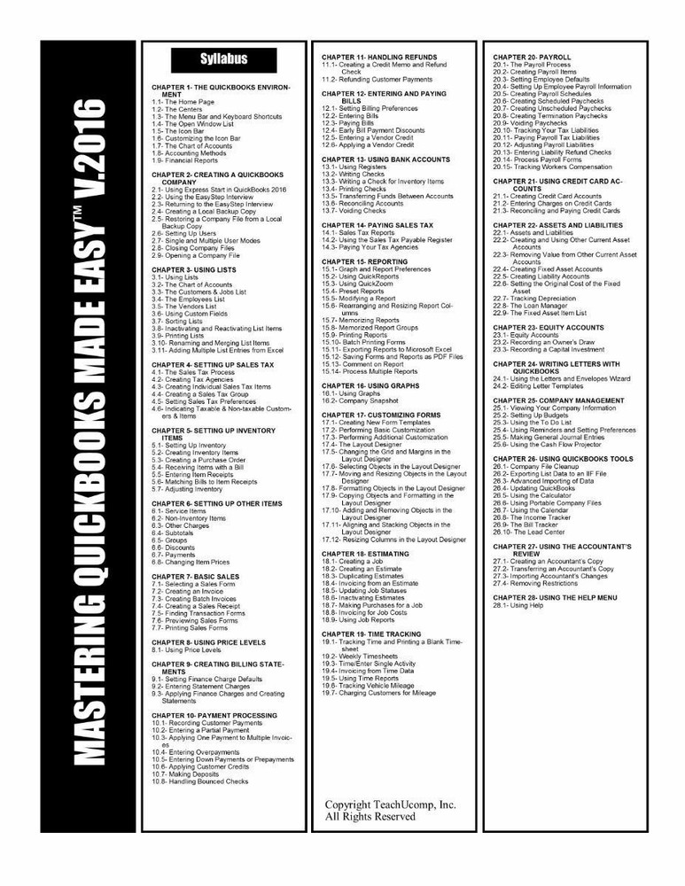 Learn QUICKBOOKS PRO 2016 Video Training Tutorial DVD and Digital Course 9 Hours