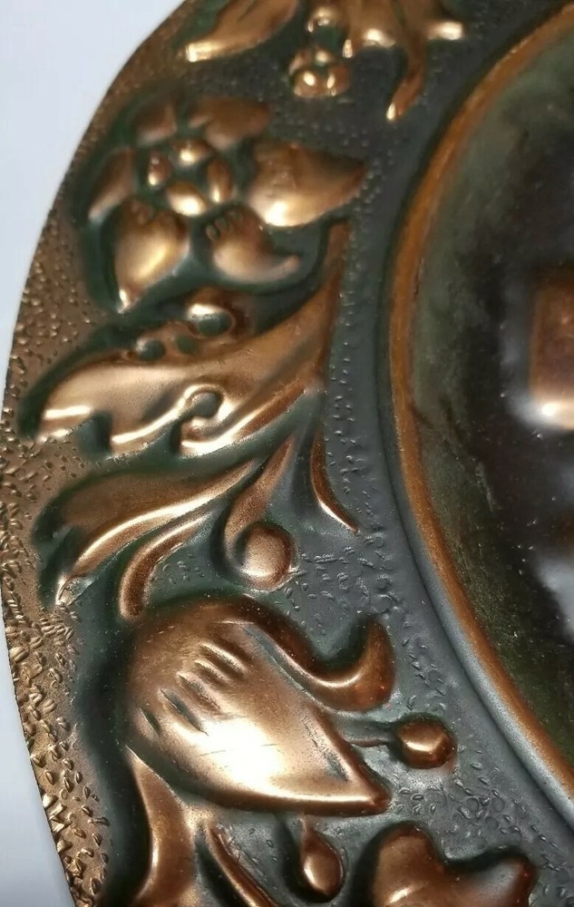 Vintage Copper Relief Wall Hanging Plate