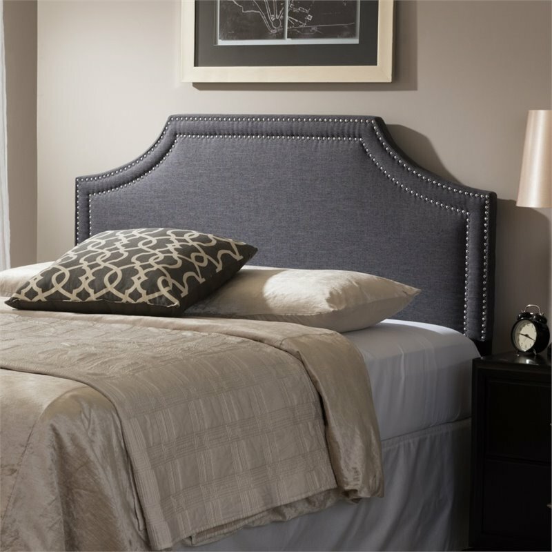 Avignon Upholstered King Headboard in Dark Gray