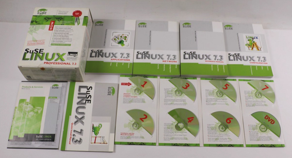 SuSE Linux 7.3 Professional 8 Disc CD Rom -