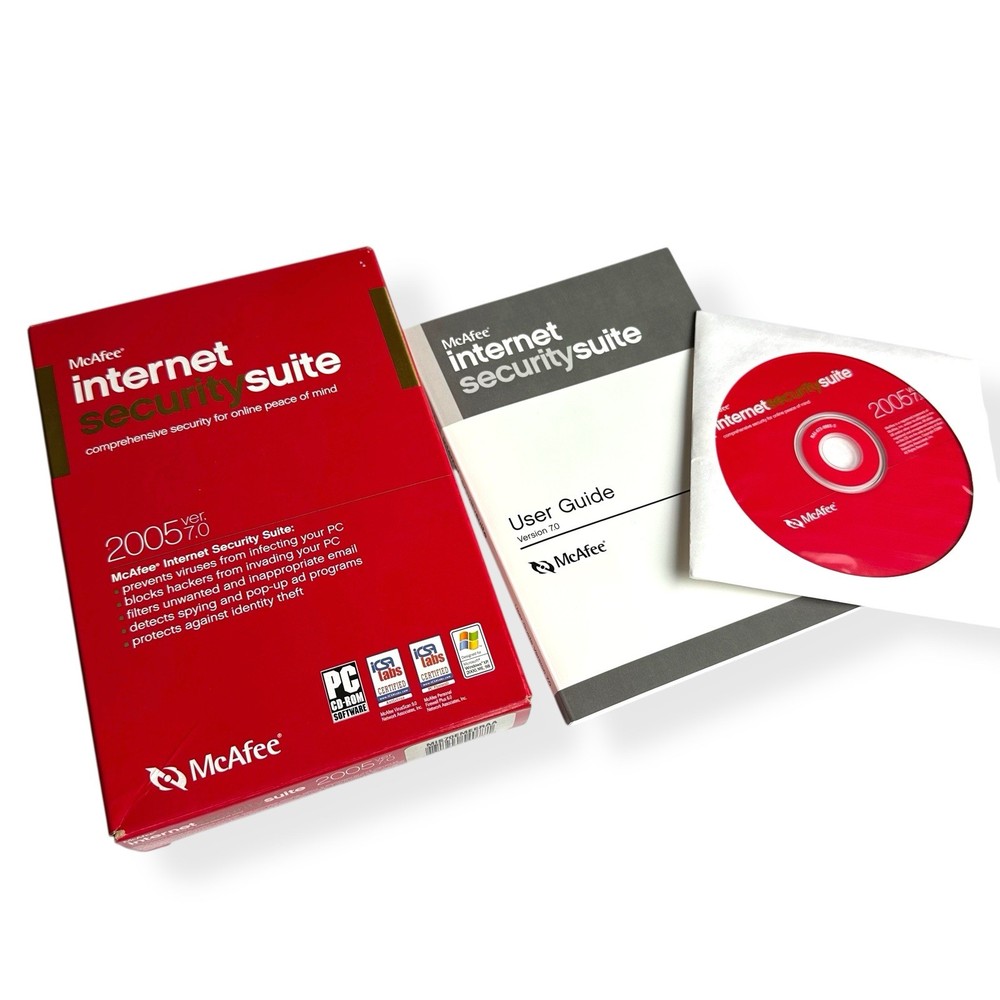 McAfee Internet Security Suite 2005 Version 7.0 - Vintage Software PC Win 98/XP