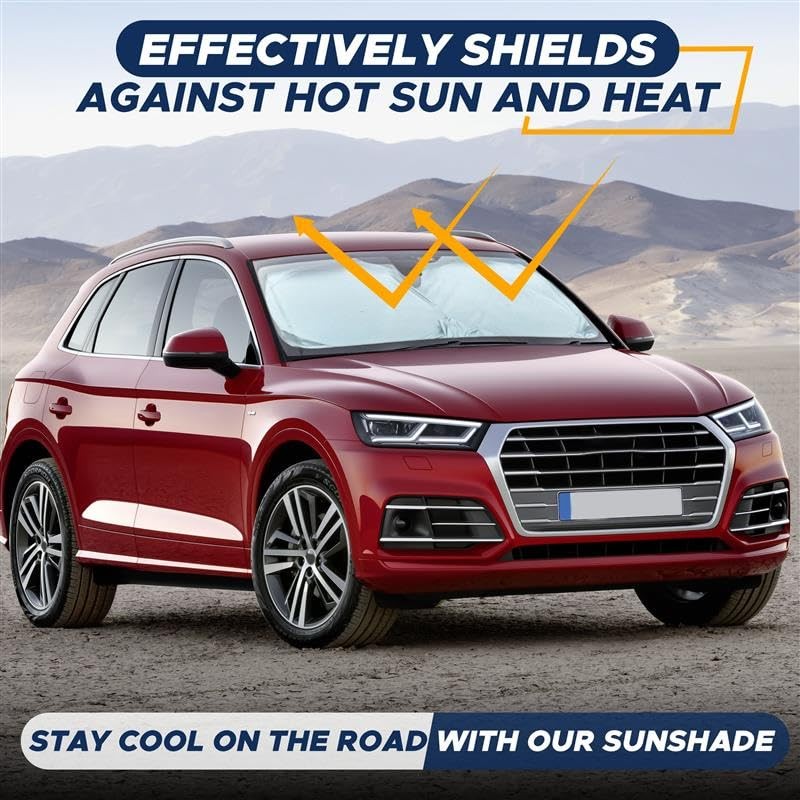 EcoNour Car Windshield Sunshade | Blocks 99% Heat & Medium, Black/Silver
