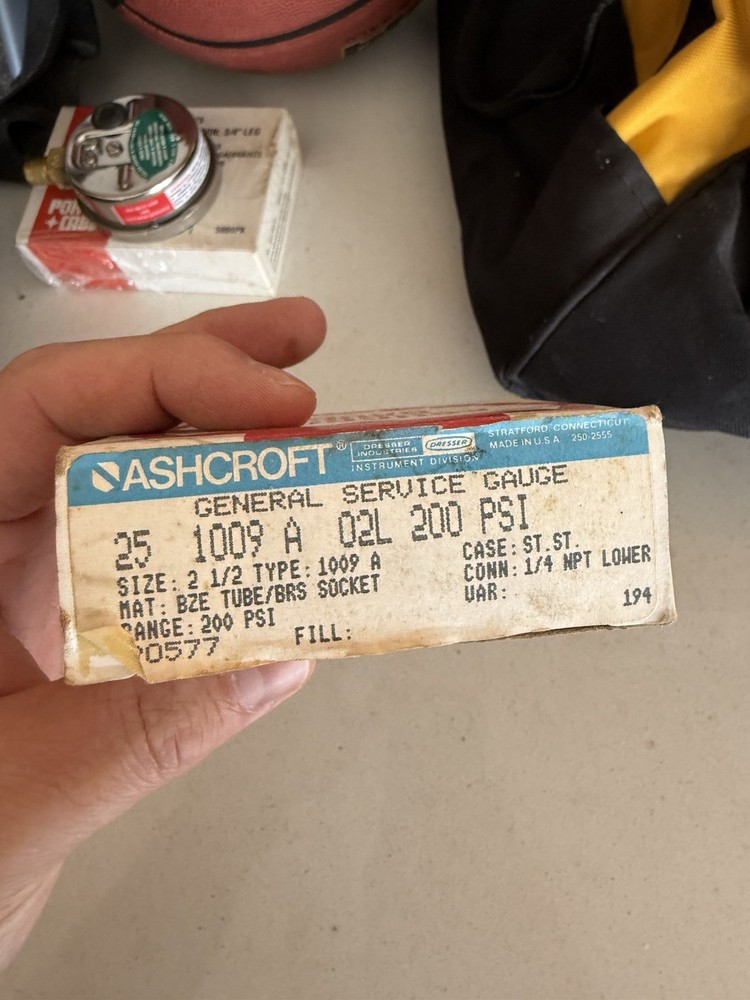 Vintage Ashcroft Gauge 200 PSI