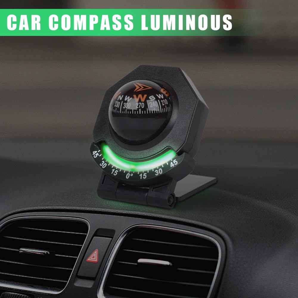 Car Dashboard Compass 180° Adjustable High Precision Foldable Spherical Compass