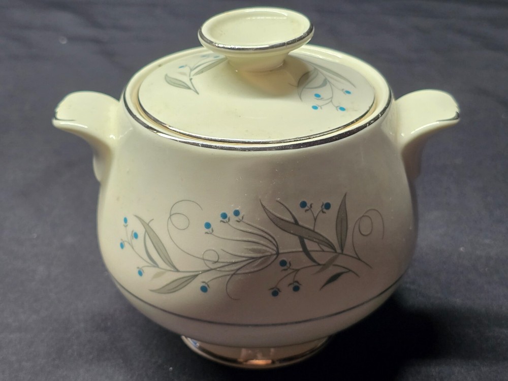 Homer Laughlin Celeste Footed Sugar Bowl with Lid