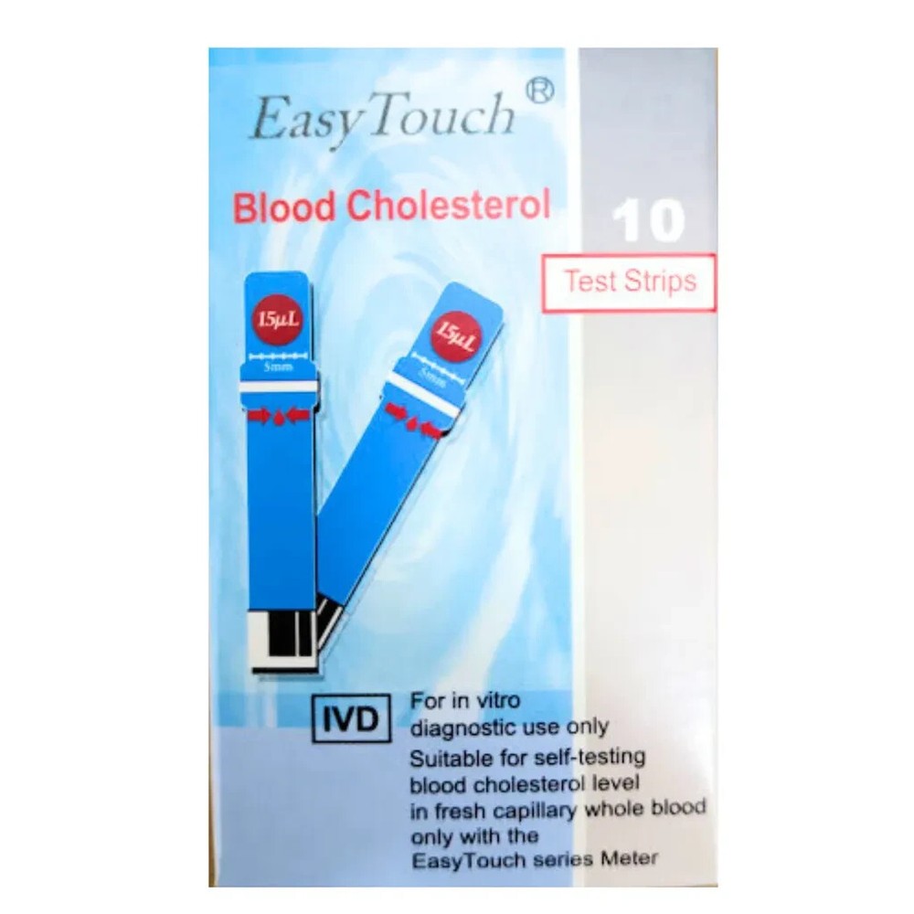Original New Easy Touch Test Strips For Cholesterol Level Check - 10 Test Strips