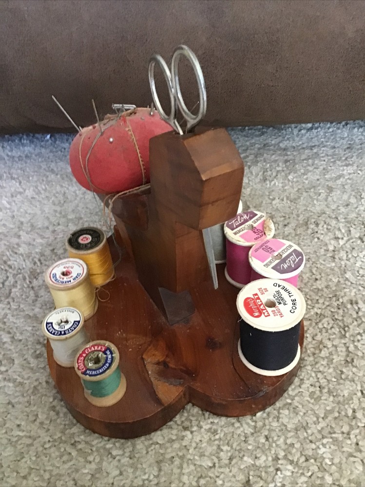 Bird Sewing Tool Holder Handmade For Spools Of Vintage Thread Scissors