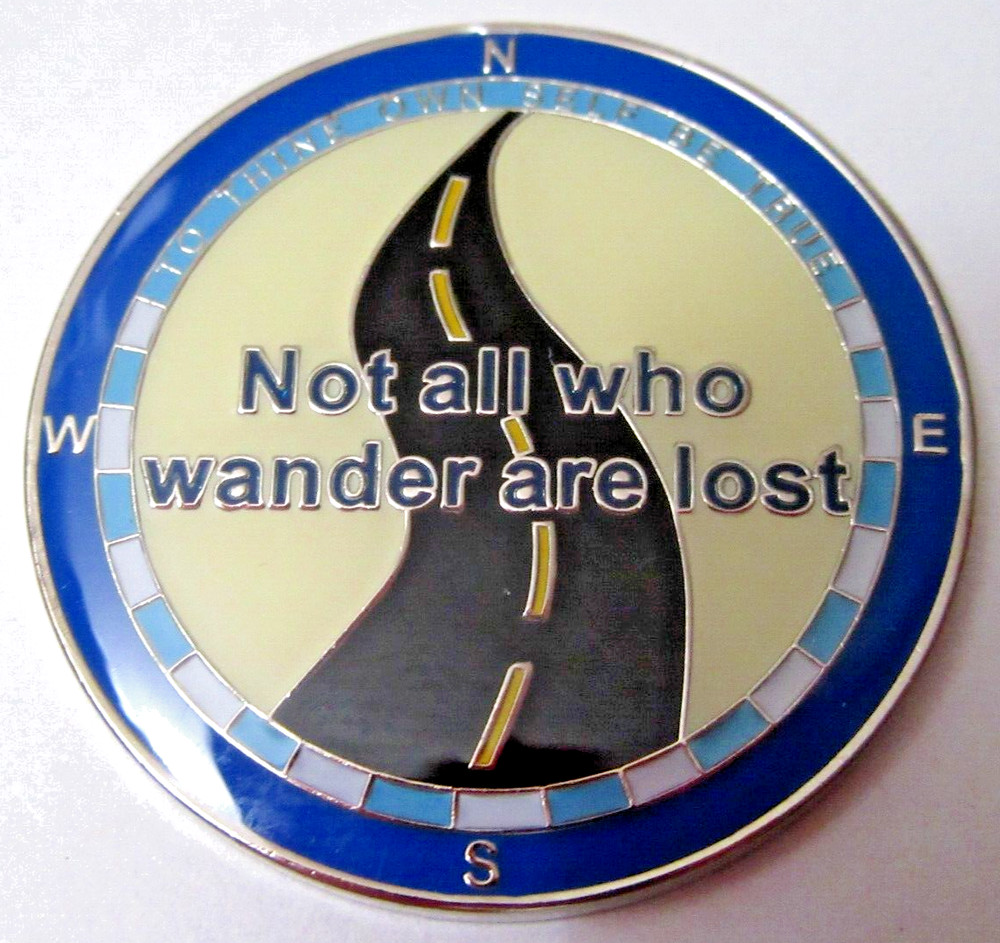 Alcoholics Anonymous medallion year 50 Compass AA Sober Chip token