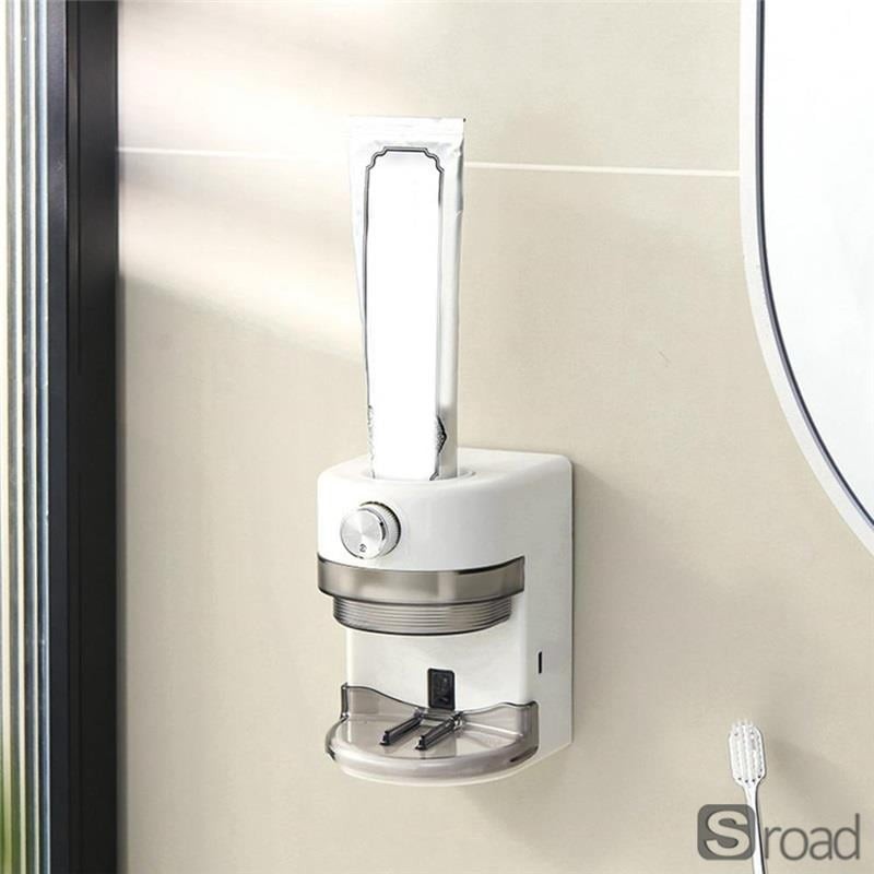 Auto Toothpaste Dispenser Wall Mount Touch-Free Adjustable Rechargeable