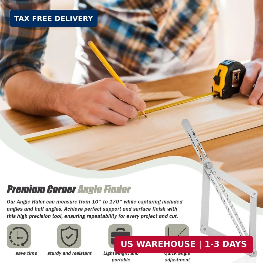 Corner Angle Finder Tool, Miter Saw Protractor with Scale, Miter Angle Finder,St