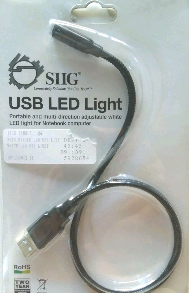 SIIG USB LED light portable multi-direction adjustable White LED notebook device