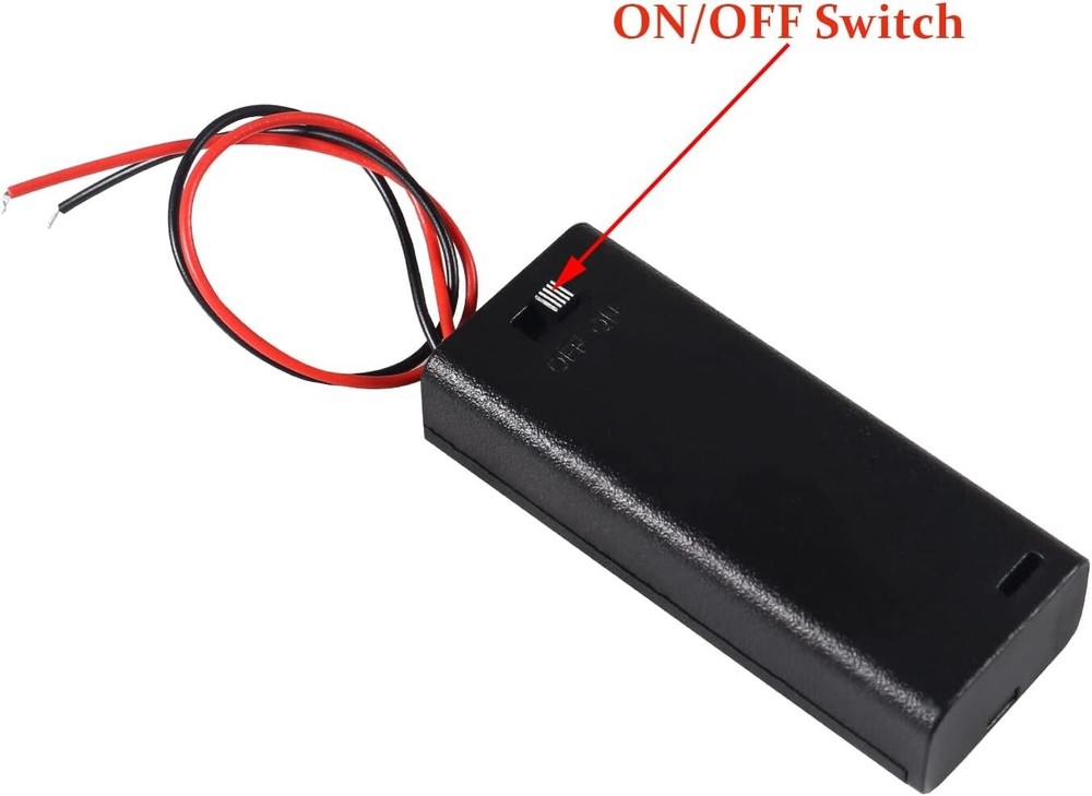 AAA 2x 1.5V Battery Holder Case Back Cover & Cable with Switch