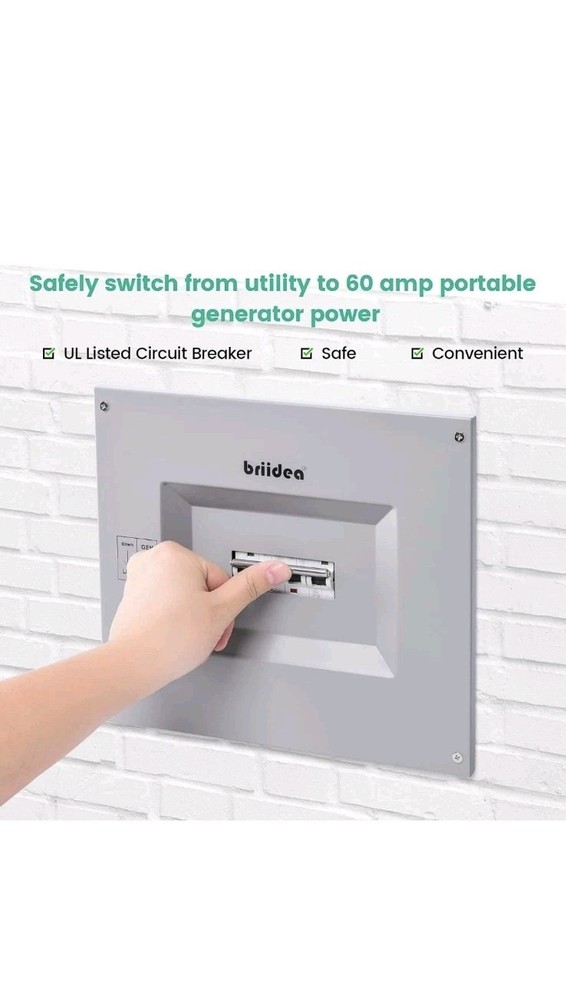 Transfer Panel (60A/60A), Briidea Transfer Switch for Portable Generators 15,000