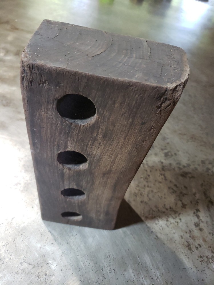 Walnut Live Edge thick Wood Block Rustic Planter Old Primitive