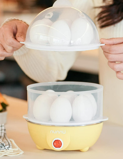 Electric Egg Cooker 2 Tier Soft Boiled Eggs Maker Timer 220V Kitchen