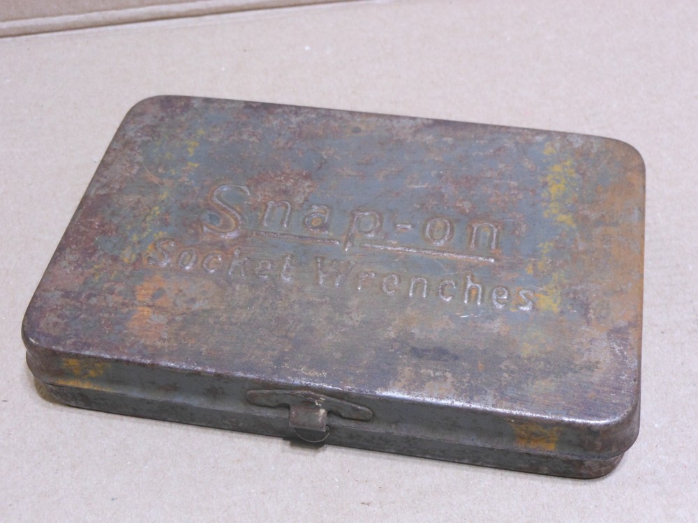 Vintage Snap On Socket Wrenches Metal Tool Box Case - Empty Box