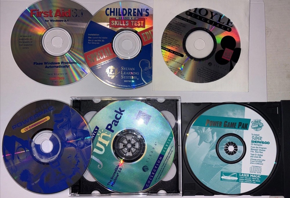 Microsoft 1990s PC Games & Software Lot - 33 Items with Box