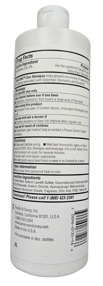 DHS ZINC Shampoo for Dandruff Control 16oz ( 3 pack ) ^