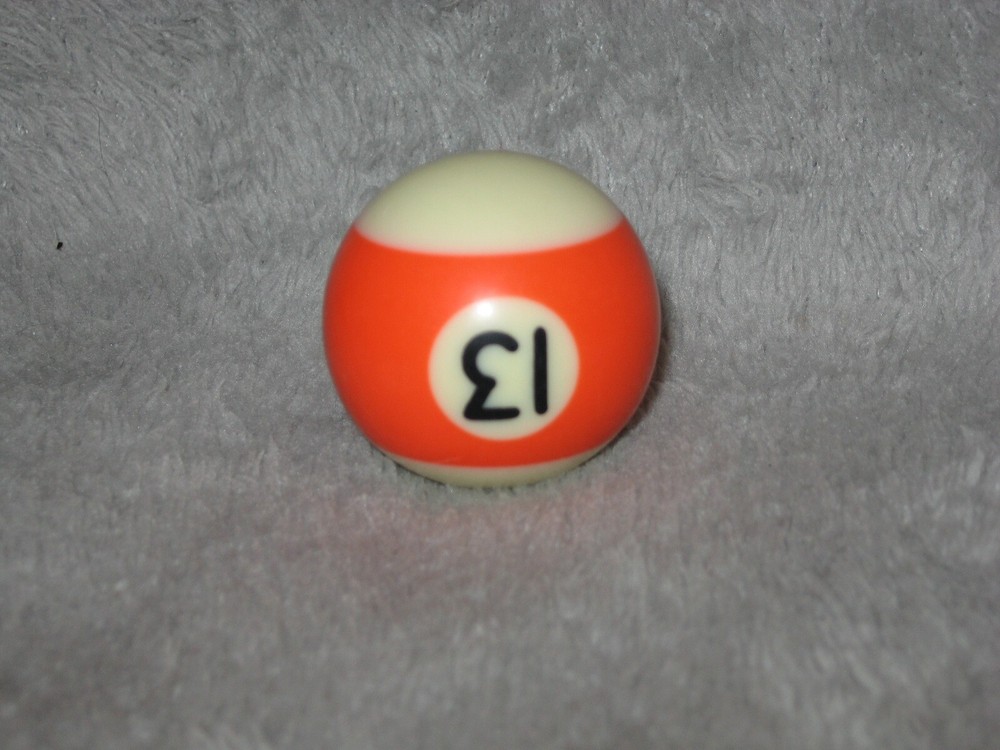 Mini Pool Ball #13 Orange Stripe 1.5" Diameter Miniature Billiard Replacement