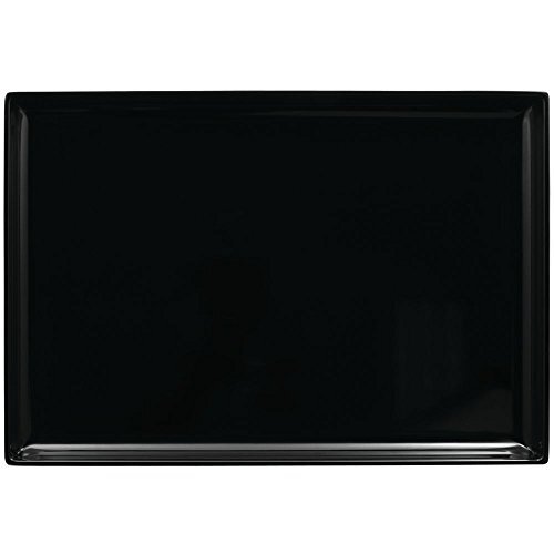 HUBERT Large Black Platter Rectangular Black Melamine- 26"L x 20"W x 1 1/2"H