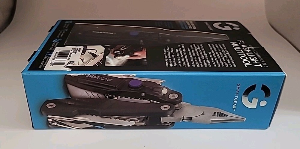 Smart Gear 12 In 1 Multitool Led Flashlight USB Rechargeable SS Locking Tool NIB