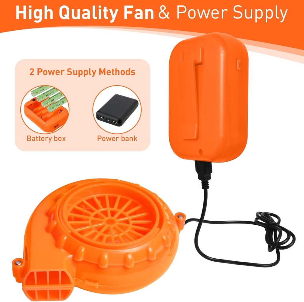 Inflatable Costume Fan Replacement, Mini Blower Dinosaur Medium, Orange