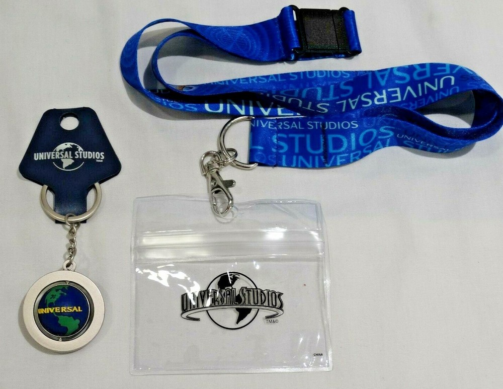UNIVERSAL STUDIOS TECHY GLOBE T-SHIRT SIZE S, GLOBE SPINNER KEY CHAIN & LANYARD