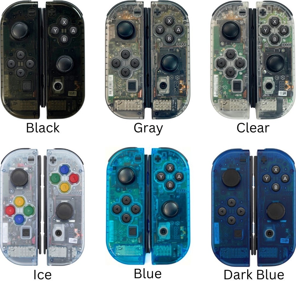 Clear Custom Never Drift Hall Effect Nintendo Switch Joy-Cons OEM Authentic