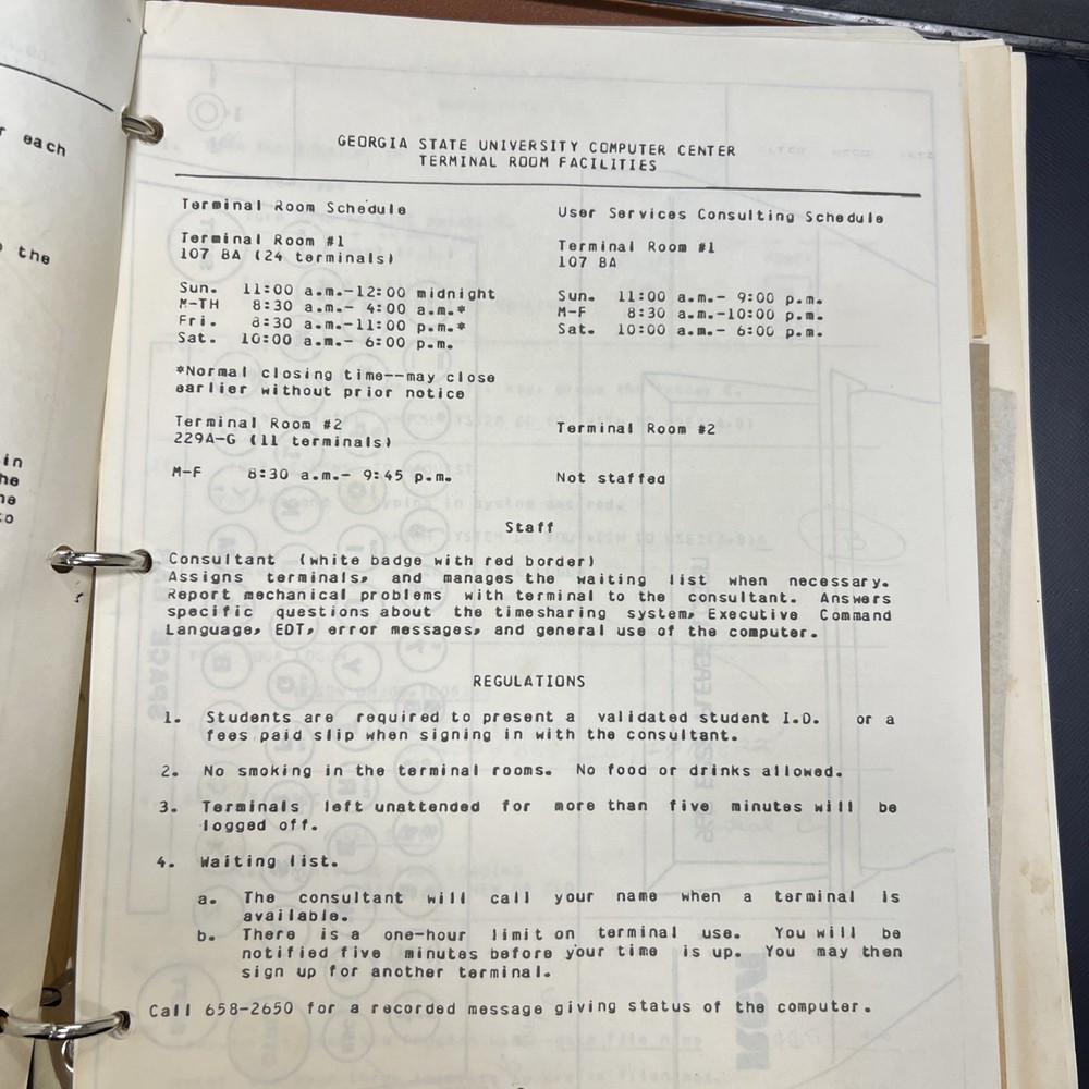1976 IBM Era Mainframe BASIC Course Binder With Handwritten Notes