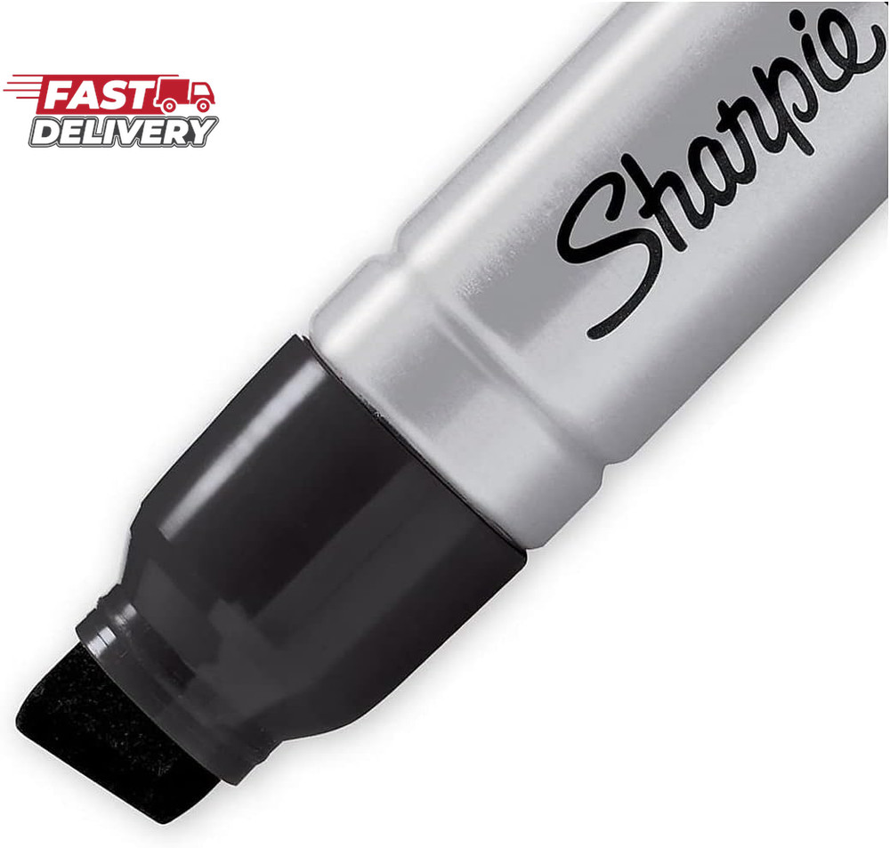 Sharpie Magnum Permanent Markers, Oversized Chisel Tip, Black, 12 Count - Office