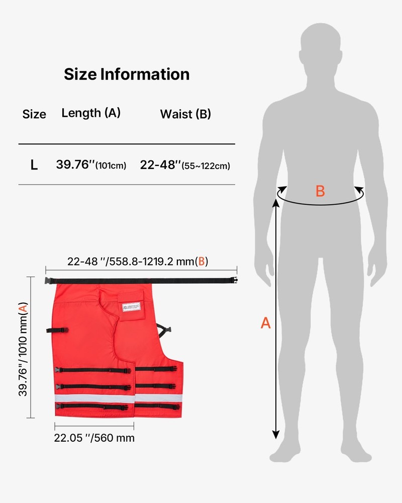 Chainsaw Chaps Wrap;Class D;8 Layers Wrap Style Chainsaw Pants w/Adjustable Belt
