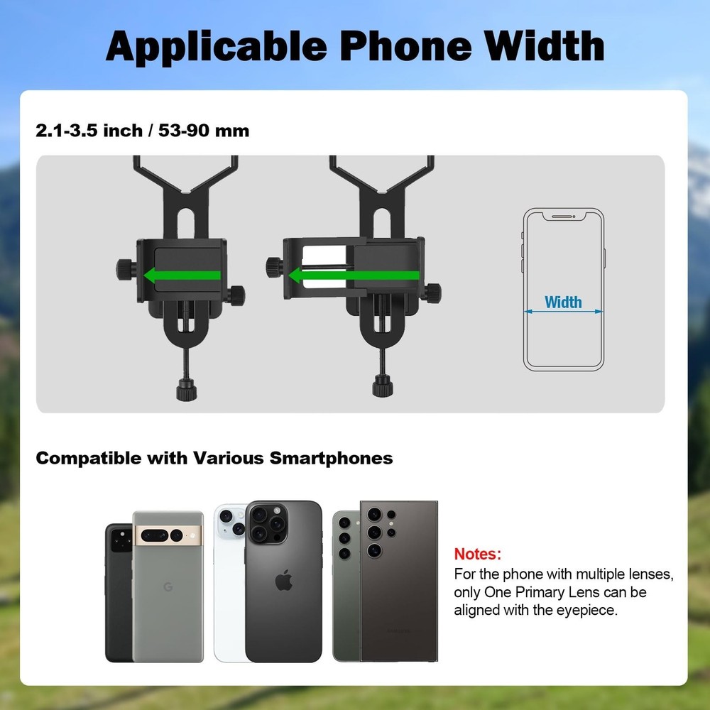 VANKEY 2-Axis Phone Scope Mount, Universal Spotting Scope Phone Adapter, Meta...