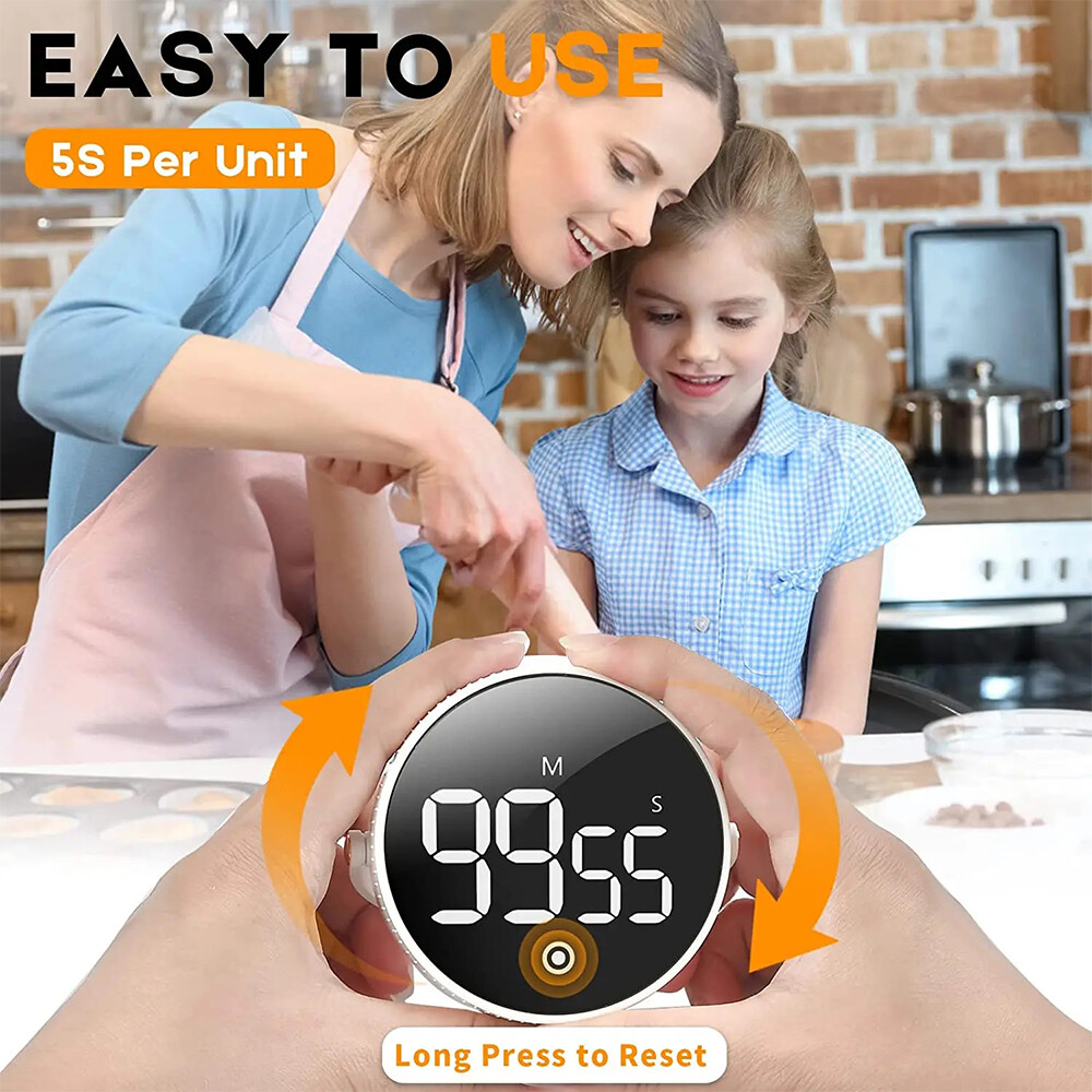 Large LED Display Magnetic Countdown Countup Timer Digital Kitchen Cooking Timer
