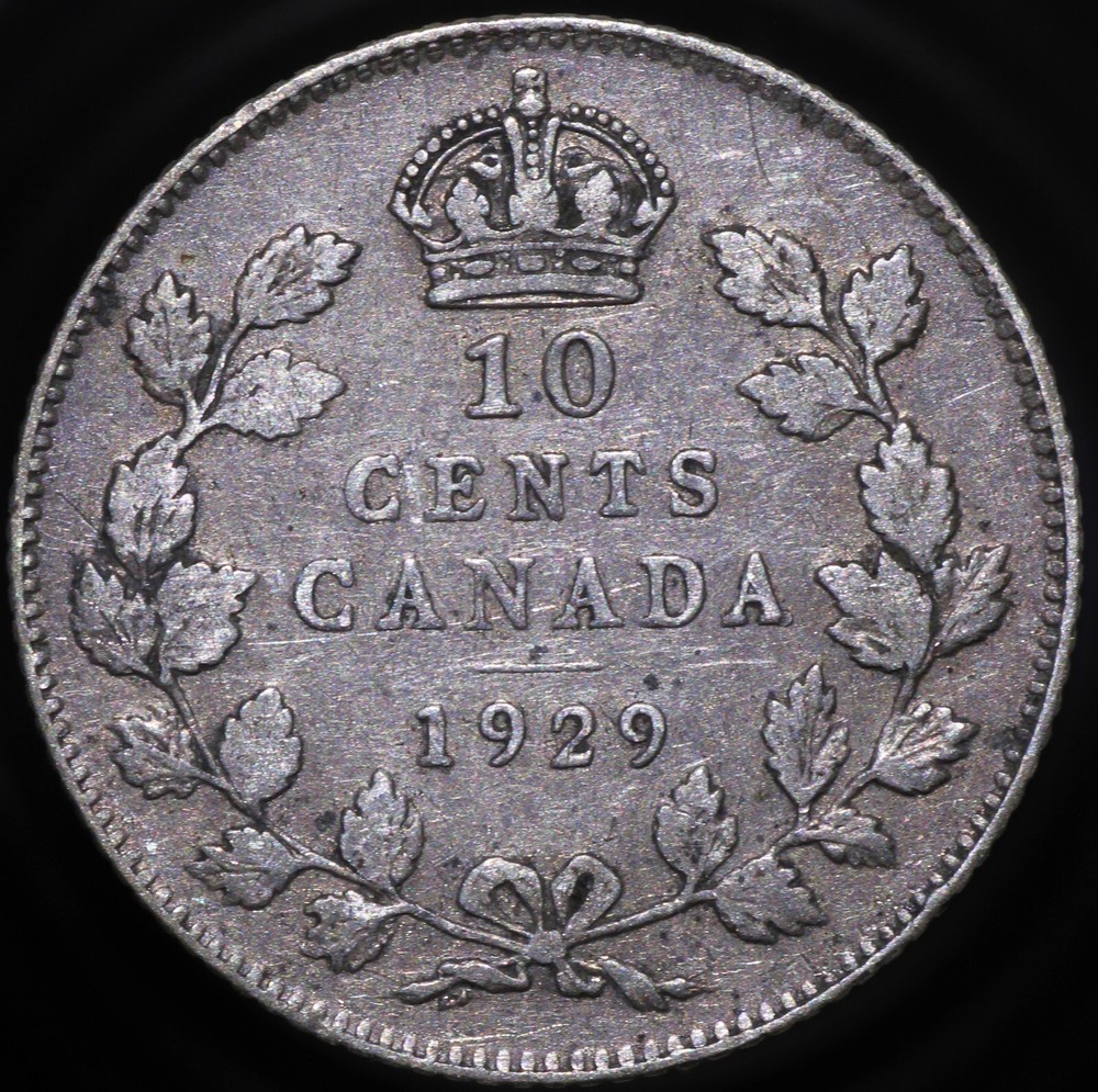 1929 Canada 10c AU / Silver