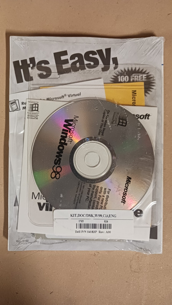 Microsoft Windows 98 (X03-66598) CD-ROM Operating System (from Dell)