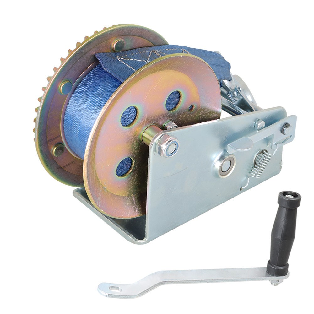 3500 LBS Heavy Duty Hand Winch,Polyester Strap Manual Portable Crank Winch