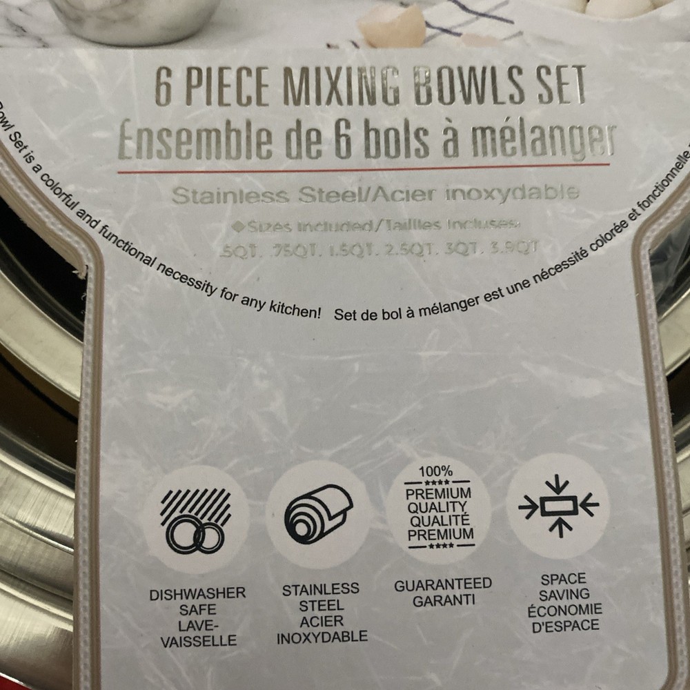 CWC 6 Piece Mixing Bowl Set. NEW