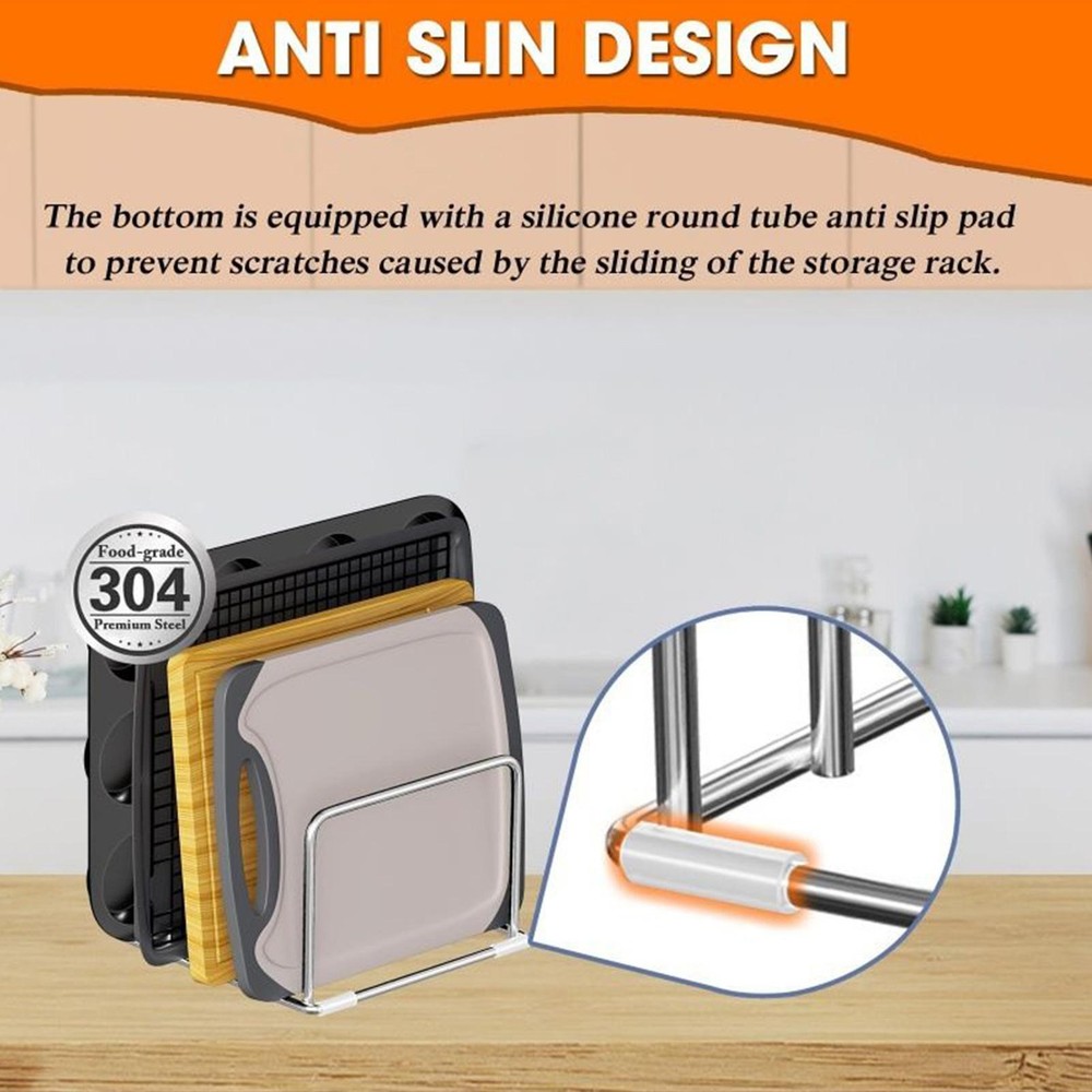 Cutting Board Holder Stainless Steel Rustproof Organizer Chopping