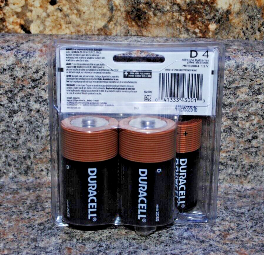 Duracell D4 Battery 4-Pack