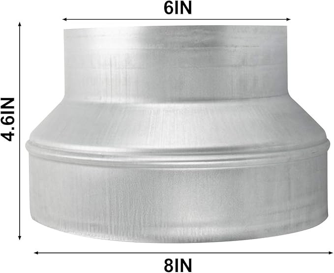 Duct Reducer 8" to 6" HVAC Vent Hose Connector Air Adapter duct increaser Round
