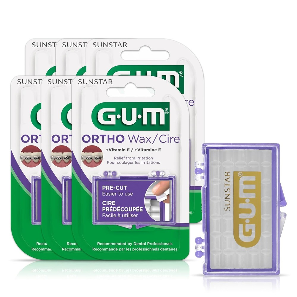 GUM Orthodontic Wax with Vitamin E ( 6 Pack)