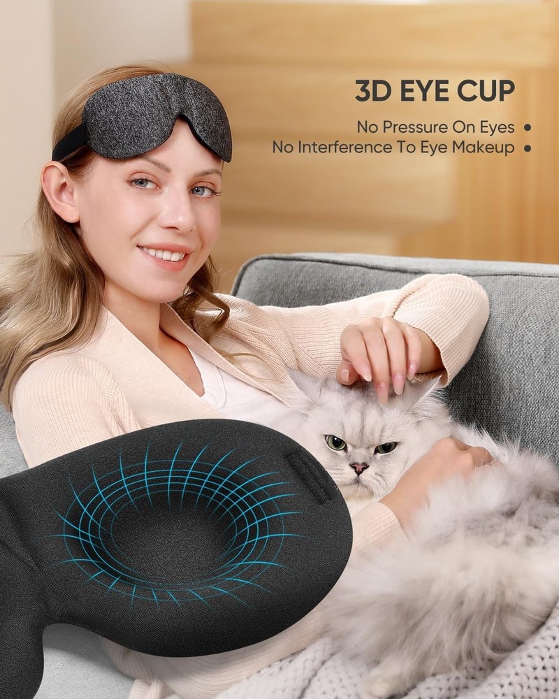 Perfect Sleeping Solution: 3-Pack Adjustable 3D Eye Masks for Complete Darkness